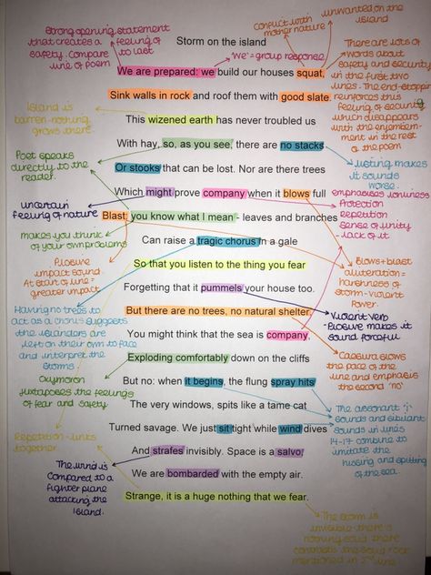 Power and conflict poems GCSE Storm on the island  annotated poem How To Study Poems, Storm On The Island Poem Annotations, Gcse Power And Conflict Poems Revision, Storm On The Island Poem Analysis, Gcse Poems Power And Conflict, Storm On The Island, English Literature Poems, Gcse Poems, English Gcse Revision