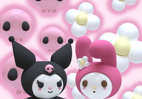 pink sanrio 3D wallpaper background for iPad or desktop - my melody and kuromi 3d Wallpaper Background, Background For Desktop, Background For Ipad, 3d Desktop Wallpaper, Kuromi Wallpaper, My Melody And Kuromi, Melody And Kuromi, Pink Sanrio, Hello Kitty Iphone Wallpaper