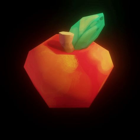 Lost Soulmate, Food References, Game Fruit, Apple Illustration, Fruit Blender, Low Poly Character, Doodle Bug, 3d Inspiration, Low Poly Art