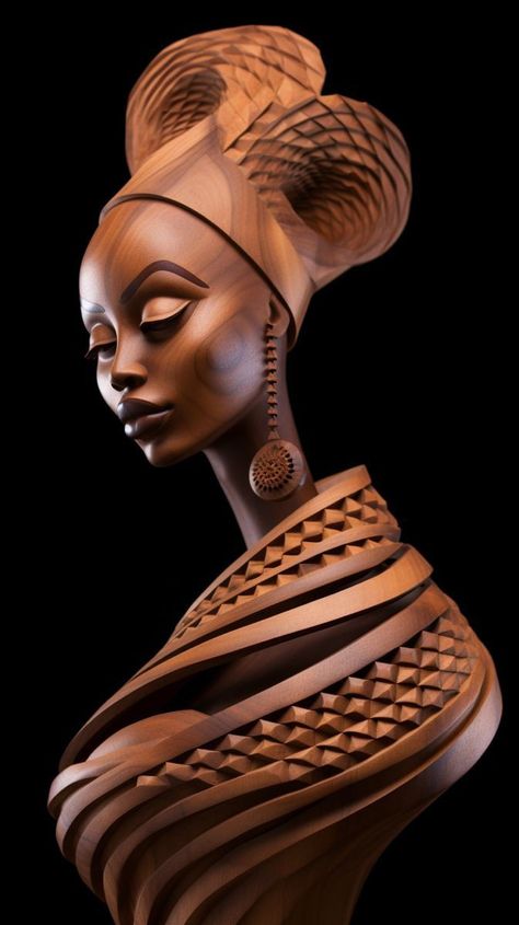 African Wood Carvings, Historical Hairstyles, Africa Art Design, Soulful Art, African Women Art, Black Royalty, Afrique Art, Afrikaanse Kunst, African Sculptures