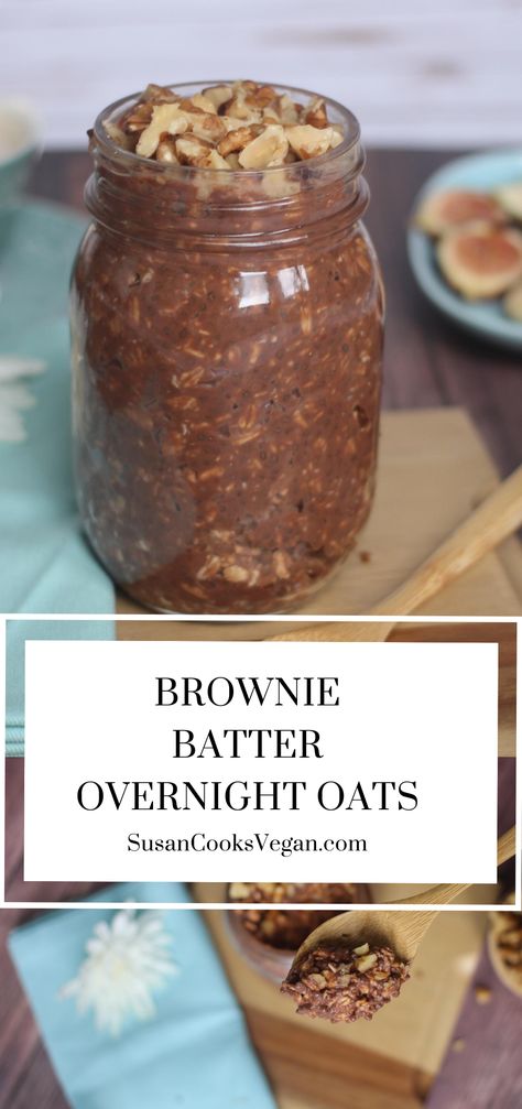 Overnight Brownie Oats, Raw Oats Recipes Breakfast, Raw Oats Recipes, Smores Overnight Oats, Chocolate Overnight Oats Healthy, Overnight Oats Healthy Chocolate, Choc Chip Overnight Oats, Brownie Overnight Oats, Dark Chocolate Overnight Oats