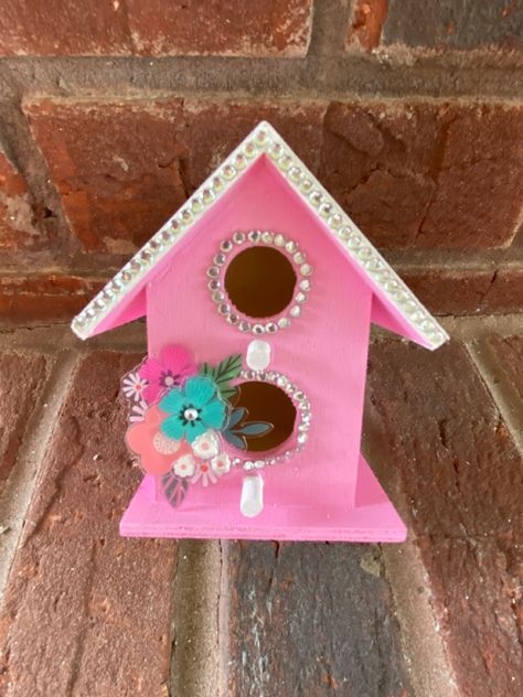 Dollar Tree birdhouse decorated and paintef Dollar Tree Bird House Ideas, Birdhouse Craft, Bird Houses Ideas Diy, Birdhouse Designs, Decorative Bird Houses, Bird Houses Painted, Bird Houses Diy, Bird Tree, Miniature Diy