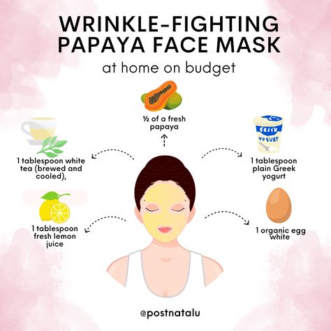 Afraid of having a wrinkly face? 💡Learn how to make the Wrinkle-Fighting Papaya Face Mask and get that healthy and glowing skin! 💡Learn the anti-aging cocoa facemask! . . . . . . . . . . #PostNatalU #AntiAgingTips #FaceMask #SkinTips #HealthTips #SkinCareTips #PapayaFaceMask #WrinkleFaceMask Papaya Face Mask, Natural Beauty Secrets, Turn Back Time, Organic Eggs, Anti Aging Tips, Postpartum Recovery, Skin Care Solutions, Brewing Tea, Skin Tips