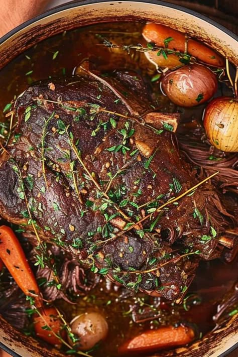 Slow Cooked Dutch Oven Chuck Roast Dutch Oven Chuck Roast, Chuck Roast Dutch Oven, Best Chuck Roast Recipe, Chuck Roast Recipe Oven, Chuck Roast In Oven, Kalamata Olive Hummus, Roast In Dutch Oven, Top Round Roast Recipe, Round Roast Recipe