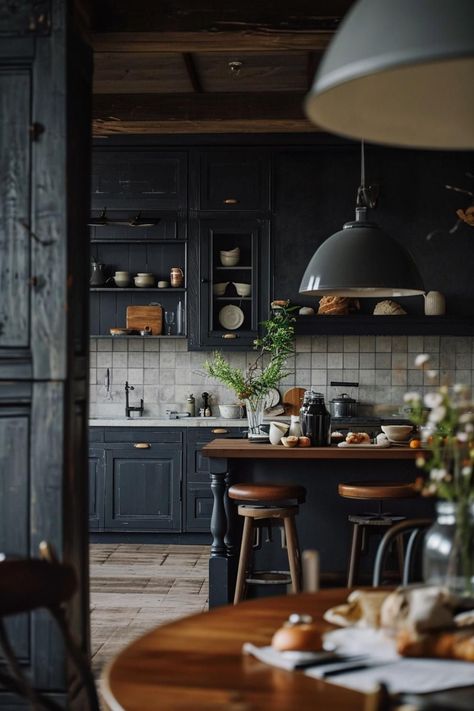 [CommissionsEarned] 37  Moody Farmhouse Kitchen Ideas For A Timeless Cooking Space #victorianfarmhousekitchenideas Victorian Farmhouse Kitchen, Boho Farmhouse Kitchen, Moody Farmhouse, Moody Kitchen, Italian Farmhouse, Farmhouse Kitchen Ideas, Kitchen Refresh, Victorian Farmhouse, Dark Kitchen