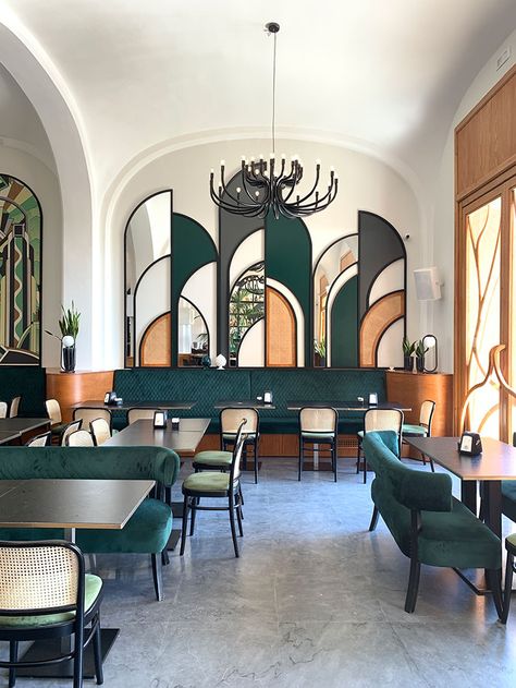 Arte Art Deco, Decoration Restaurant, Art Deco Interior Design, Modern Restaurant, Cafe Interior Design, Design Del Prodotto, Restaurant Interior Design, Commercial Interior Design, Hospitality Design