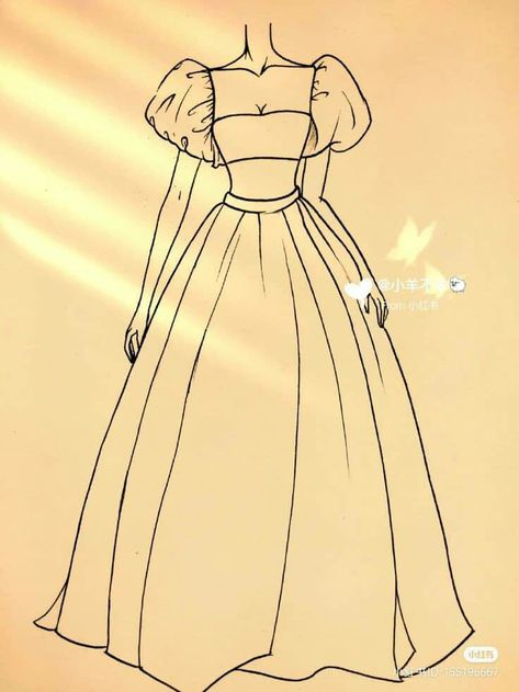 Cute Dress Drawings Easy, How To Draw A Dress Easy, Cartoon Dress Drawing, Drawing Dresses Easy, Drawing Of Dresses, Easy Dress Drawings, Drawings Of Dresses, Dresses To Draw, How To Draw A Dress