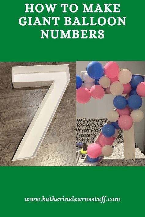 Come learn how to make a giant balloon number. This will be the hit of the birthday party! It's super easy and can be done in one evening. Baloon Diy, Diy Birthday Number, Birthday Needs, Balloon Numbers, How To Make Balloon, Giant Balloon, Diy Spring Crafts, Giant Balloons, Birthday Balloon Decorations