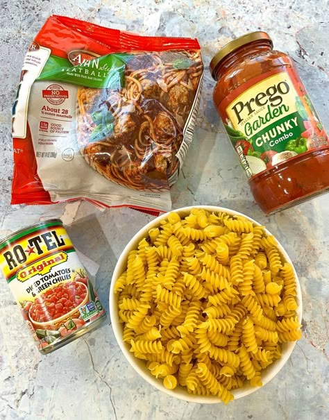 Instant Pot Rotini Pasta and Meatballs - This Ole Mom Rotini Bake, Instapot Duo, Instapot Ideas, Pasta And Meatballs, Power Cooker Recipes, Pasta Instant Pot, Instant Pot Pasta, Aldi Shopping, Instant Pot Pasta Recipe