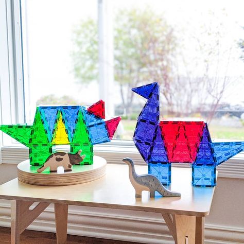 Science Experiments Kids Preschool, Magnet Activities, Magna Tiles, 3d Dinosaur, Magnetic Building Blocks, Toddler Schedule, Tiles Ideas, Dinosaur Activities, Magnetic Tiles