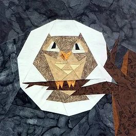 Owl Quilt Pattern, Bird Quilts, Owl Paper, Owl Quilt, Paper Pieced Quilt Patterns, Halloween 5, Pieced Quilts, Block Quilt, Pattern Quilt