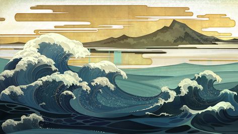 #sea #Asia #waves #artwork Japanese Art #Ukiyo-e The Great Wave off Kanagawa #1080P #wallpaper #hdwallpaper #desktop 2560x1440 Wallpaper, Feudal Japan, Laptop Wallpapers, R Wallpaper, Artwork Inspiration, Ipad Ios, Desktop Wallpaper Art, Japanese Waves, Waves Wallpaper