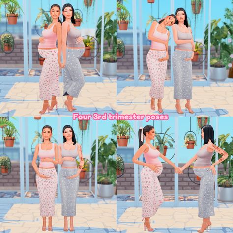 TS4 Poses Sims 4 Pregnant Friends Poses, Sims 4 Poses 3 People, Sims 4 Baby Shower Poses, Sims 4 Maternity Poses, Sims 4 Poses Pregnant, Sims 4 Cc Maternity Clothes, Pregnant Besties, Sims 4 Pregnancy Poses, Pose Pack Sims 4