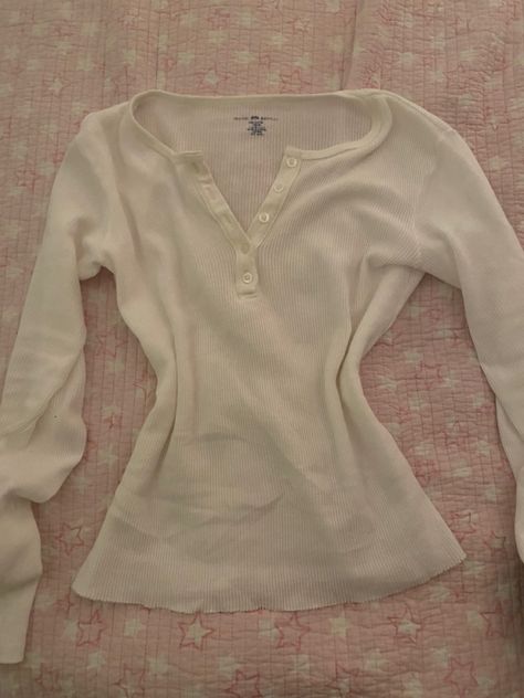 Wardrobe Pieces, Button Long Sleeve, White Long Sleeve Top, Bella Swan, Thermal Top, Elena Gilbert, Streetwear Fashion Women, Cute Fits, Christmas Wishlist