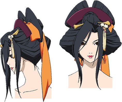 Oiran Hair, Geisha Anime, Geisha Hair, Hell Girl, Bleach Art, Character Design Animation, Animal Sketches, Animated Icons, Female Character Design