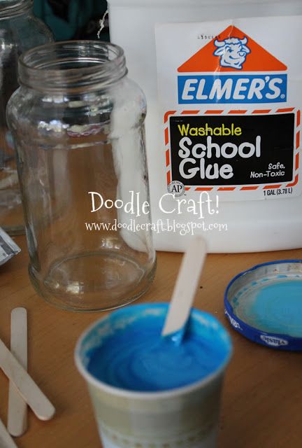 Blue tinted Mason Jars Manson Jar, Tinted Mason Jars, Laundry Soap Homemade, Colored Mason Jars, Halloween Tablescape, Blue Mason Jars, Elmer's Glue, School Glue, Mason Jar Gifts