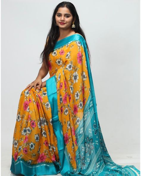 Flutter into style with our floral printed chiffon saree! This gorgeous saree adds a touch of flowers whimsy to your wardrobe, with its unique print and lightweight chiffon material. Embrace your playful side and stand out in this must-have saree. Style No: HF0060 Price: Rs. 713 /- Colour: Yellow Composition: Chiffon Length: 6.3 Meters Saree With Blouse Care: Hand / Machine Wash, Do Not Bleach Shipping: Standard Shipping Charges Will Apply Refunds & Replacement: Within 7 Days (Damaged... Printed Chiffon Saree, Gorgeous Saree, Saree Style, Chiffon Material, Chiffon Saree, Colour Yellow, Saree With Blouse, Floral Printed, Unique Print