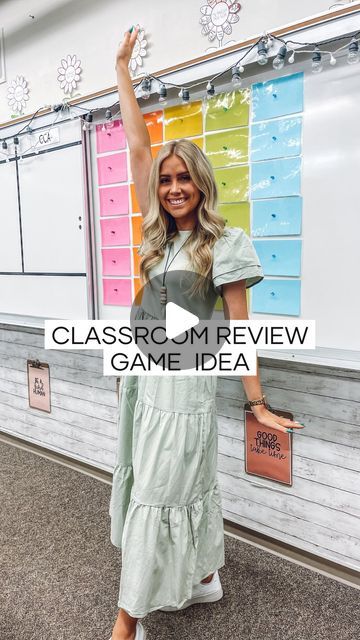 Karina Bolier | FCS Teacher Resources | Affordable Fashion on Instagram: "comment the word WANT to get the 🔗 to this review game resourve in my TPT store💚   my fav first day of class game can also be used as a game for REVIEW👏🏼 customize for any topic or class & play physically or digitally!!  #reviewgame #teacherideas #classroomideas #teachersofinstagram #tptteachers #teacherresources #middleschoolteacher #fcsteacher #classroomgames" Teacher Guessing Game, Review Games For High School Students, Class Review Games, Classroom Review Games, Review Games High School, Games For Middle Schoolers, Fcs Teacher, Games For Grade 1, Teacher Games