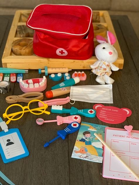 🩺This pretend play doctor set is not just a doctor play set; it's a toy that can teach empathy, caring, and self-care. Children who play with this toy can learn about taking care of themselves and others. The health and safety of your child is our priority. 💉💊😍 . . . . . #doctorkitforkids #doctorkitfortoddlers #realisticdoctorkit #RealisticEducationToys #educationaltoy #learningtoys Doctor Play Set, Playing Doctor, Preschool Toys, Learning Toys, Health And Safety, Pretend Play, Educational Toys, Lunch Box, Preschool