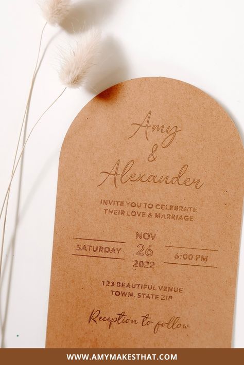 Cricut foil transfer invitation for diy wedding invite Foil Transfer Projects, Wedding Invitations With Cricut, Cricut Wedding Projects, Cricut Invitations, Cricut Foil, Cricut Wedding Invitations, Diy Wedding Invitation, Planning A Small Wedding, Diy Wedding Invitations