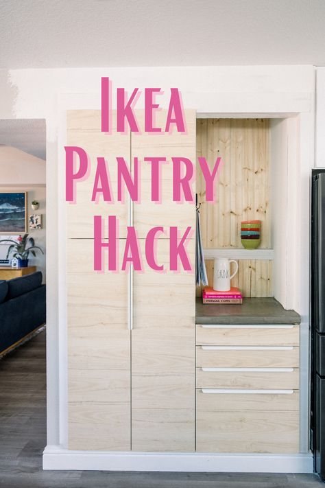 Ikea Pantry Hack - How To build One The DIY Way - victoria hudgins Ikea Cabinet Pantry Hack, Ikea Pantry Hack Pax Wardrobe, Ikea Metod Pantry, Ikea Pantry Cabinet Hack, Ikea Hacks Pantry, Pantry Design Ikea, Ikea Pantry Hack, Pantry Hacks, Pantry Diy