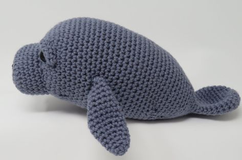 free manatee crochet pattern amigurumi | Hooked by Kati Manatee Crochet Pattern, Crochet Figures, Birthday Crochet, Crochet Hack, Yarn Accessories, Easy Crochet Projects, Crochet Hook Set, Crochet Pattern Amigurumi, Crochet Animal Patterns