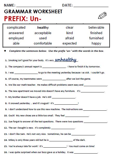 Prefix: Un- - All Things Grammar Suffixes And Prefixes, Prefix Un, Prefix Worksheet, Suffixes Worksheets, Teaching Reading Skills, Esl Grammar, English Grammar For Kids, Word Formation, Reading Comprehension Lessons