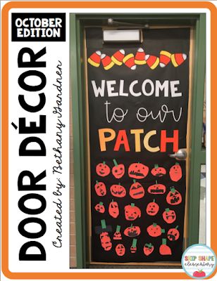 Pumpkin Classroom Door Ideas, Preschooler Crafts, Fall Prek, Halloween Door Decorations Classroom, Fall Classroom Door, Halloween Doors, Diy Halloween Door Decorations, Preschool Door, Halloween Classroom Door