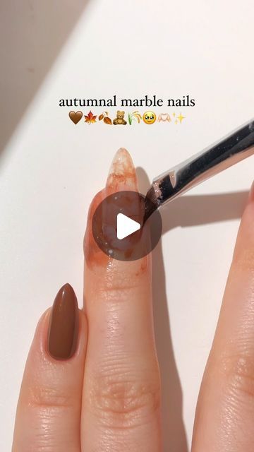 Paula 💅🏻🌙💗 on Instagram: "autumnal marble nails! 🤎🍁🍂🧸
a new colour palette for my marble nail series - a combo of browns! and i gotta say, the marble design never disappoints! <3
— using:
• @kiaraskynails 
nude nail polish “Bare With Me” 🌾
light brown nail polish “It’s a Mood” 🍂
brown nail polish “Un-Bare-Able” 🤎
dark brown nail polish “Cold Brew” ☕️
silver glitter nail polish “Masterpiece” 💍
glossy top coat
(use my code PAULAR10 for 10% off! 💸)
#fallnails #marblenails #brownnails #nailpolish #nailart #naildesign #nailarttutorial #nailinspo #diynails #nails2inspire #kiaraskynails #kiaraskynailspr #reels" Brown Marble Nails Design, Brown Nude Nails Design, Nude Autumn Nails, Light Brown Nail Polish, Dark Brown Nail Polish, Silver Glitter Nail Polish, Splatter Nails, Brown Nail Polish, Brown Nail