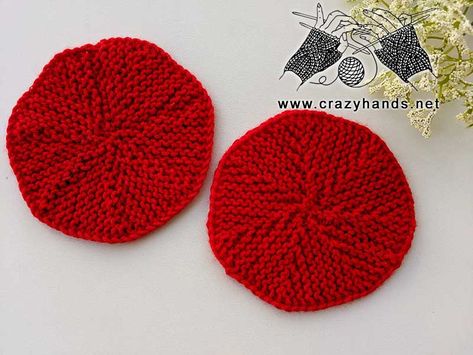 Free Knit Solid Circle Pattern · Crazy Hands Knitted Circle Pattern, Knit Circle Pattern, Knit A Circle, Knitted Circle, Knitted Pumpkins, Knitting Circle, Cable Knit Hat Pattern, Cabled Hat Pattern, Knit Circle