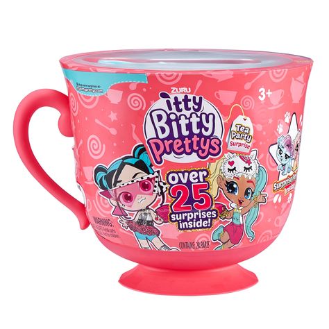 Itty Bitty Prettys Tea Party Teacup Dolls Playset (With Over 25 Surprises!) by Zuru - Walmart.com - Walmart.com Portable Doll House, Tea Cup Party, Tea Party Table, Mini Teapot, Doll Stands, Pretty Dolls, Itty Bitty, Party Table, New Toys