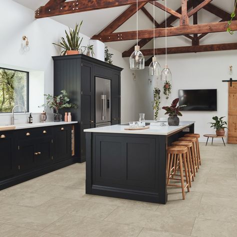 Van Gogh | Tortora Breccia Marble VGT3018 Karndean Flooring Kitchen, Contemporary Flooring Ideas, Lvt Flooring Kitchen, Marble Vinyl Flooring, Conservatory Flooring, Kitchen Feature Wall, Contemporary Flooring, Marble Vinyl, Karndean Flooring