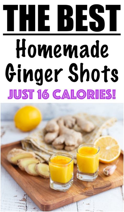 Ginger Shots for Weight Loss Ginger Shot Benefits, Health Shots, Ginger Shot Recipe, Lemon Shots, Refreshing Recipes, 500 Calories Recipes, Ginger Shots, Health Benefits Of Ginger, Low Calorie Cooking