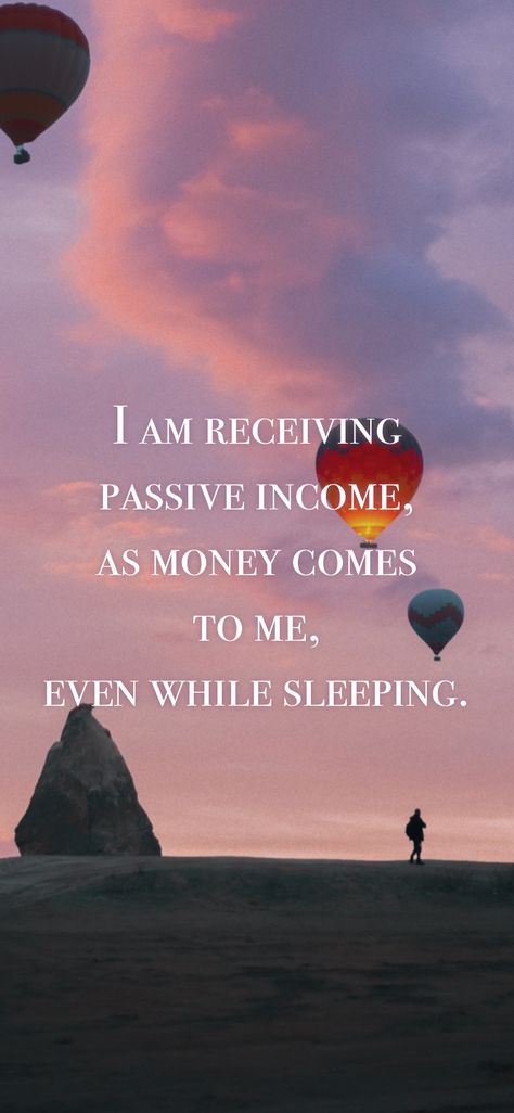 I am receiving passive income, as money comes to me, even while sleeping. From the I am app: https://iamaffirmations.app Money Comes To Me, Protection Quotes, Passive Income Quotes, Income Protection, Money Poster, Access Consciousness, Gratitude Affirmations, Simple Quotes, Passive Income Streams