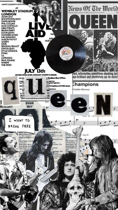 Queen Phone Case Band, Queen Band Aesthetic Wallpaper, Queen Wallpaper Band, Rock Band Collage, Queen Wallpaper Aesthetic, Queen Band Wallpaper, Queen Band Aesthetic, Queen Band Poster, Muzică Rock