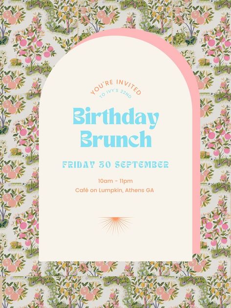 Spring Birthday Party, Bday Invitations, Pink Birthday Party, 26th Birthday, Spring Birthday, 23rd Birthday, Birthday Brunch, Today Is My Birthday, Brunch Invitations