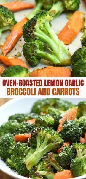 Roasted Broccoli And Carrots, Broccoli And Carrots, Garlic Roasted Broccoli, Diner Recept, Lemon Flavor, Roasted Broccoli, Veggie Side Dishes, Broccoli Recipes, Favorite Side Dish