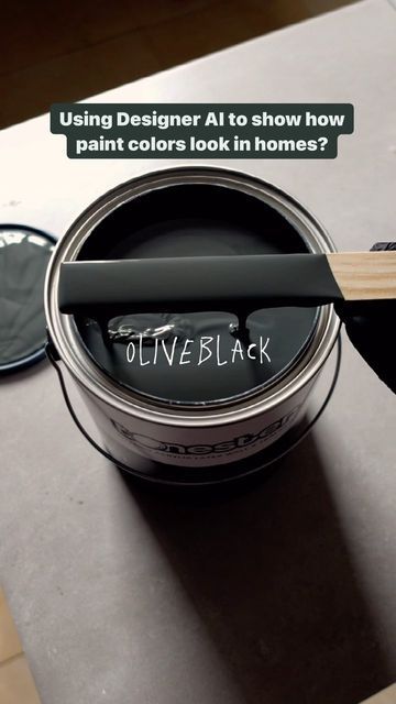 tonester on Instagram: "Using @goodhues.ai designer AI to show how paint colors appear in homes 🫒⚫️ #interiordesign #paintcolors #designerai" Charcoal Interior Paint, Tonester Paints, Olive Black Paint, Moody Colors, Black Paint Colors, Moody Paint Colors, Dark Home Decor, Goth Home, Dark Home