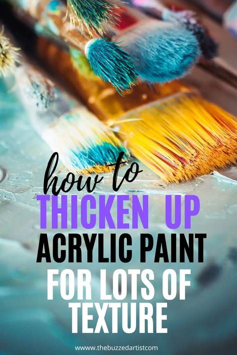 Ever wondered how to thicken up acrylic paint to make more texture and behave like oil paint? Follow these quick and easy tips to do just that! Baking Soda And Acrylic Paint Art, Thickening Acrylic Paint, Adding Texture To Acrylic Paint, How To Texture Acrylic Paint, Canvas Painting Techniques Acrylics, Textured Portraits Painting, Canvas Preparation Acrylic Paintings, How To Create Texture With Acrylic Paint, How To Do A Textured Painting