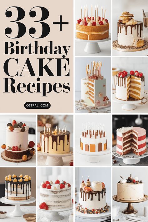 Make your birthday extra special with these amazing cake recipes perfect for any celebration. From chocolate to vanilla and fruity delights these cakes are sure to impress friends and family. Let your creativity shine in the kitchen and make memories with cakes. frosting. sprinkles. candles. and laughter! https://ostrali.com/foodr/birthday-cake-recipes Unique Layer Cakes, Southern Birthday Cake, Yummy Cakes Birthdays, Adult Birthday Cake For Women, Unique Cake Flavors, Types Of Cake Flavors, Cake Flavors And Fillings, Amazing Cake Recipes, Best Cake Flavours