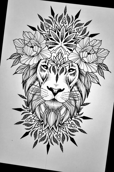 Mandala Lion Tattoo, Leo Lion Tattoos, Lion Face Drawing, Lion Art Tattoo, Lion Mandala, Lion Tattoo Sleeves, Mens Lion Tattoo, Lion Tattoo Design, Tattoo Stencil Outline