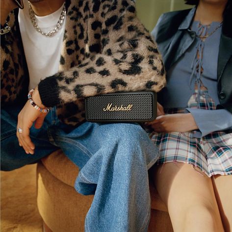 Over 24 Hours of Playtime with great signature Marshall Sound for Only $99 Marshall Emberton, Speaker Accessories, Mr Wonderful, Marshall Speaker, Hipster Fashion, Black And Brass, Bluetooth Speakers Portable, Portable Speaker, Outerwear Jackets