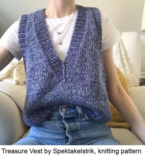 Diy Tricot, Knit Vest Pattern, Vest Pattern, Stockinette Stitch, Work Tops, Top Down, 가을 패션, Knit Fashion, Knit Vest