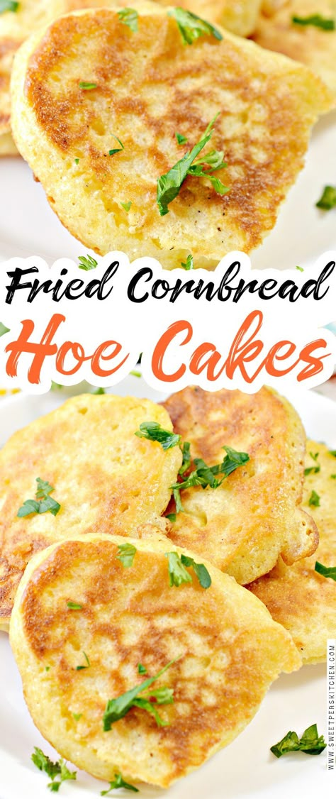 Hoecake Recipe, Buttermilk Cornbread Recipe, Cornbread Sweet, Cornbread Dishes, Cornbread Pancakes, Johnny Cakes Recipe, Corn Cakes Recipe, Fried Cornbread, Cornbread Cake