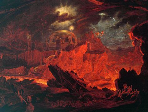 On July 13, 1917, Our Lady of Fatima Showed a Vision of Hell and Taught Us How to Avoid It Paradise Lost Book, Angel Falls, Dantes Inferno, John Martin, Fallen Angels, Lady Of Fatima, Rene Magritte, A4 Poster, Oil Painting Reproductions