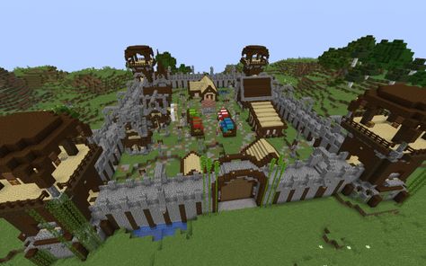 Village and Pillage - Village Minecraft Project Minecraft Village Defense, Minecraft Castle Blueprints, Minecraft Interior, Minecraft Pictures, Minecraft Interior Design, Cool Minecraft Creations, Minecraft Cottage, Minecraft Wallpaper, Minecraft Medieval