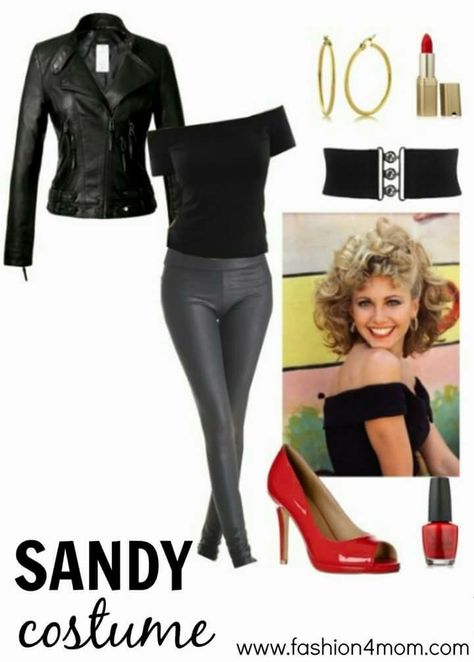 Greece Movie, Grease Halloween Costumes, Sandy Olsson, Sandy Costume, Grease Sandy, Pink Lady Costume, Pink Ladies Grease, Grease Outfits, Ladies Costumes