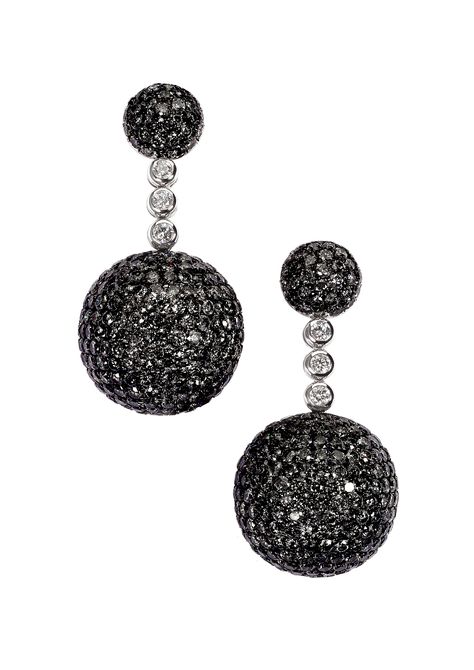 de GRISOGONO black diamond boule earrings Colored Diamond Jewelry, Black Diamond Jewelry, Black Diamond Earrings, Flawless Diamond, The Ear, Black Diamonds, Black Jewelry, Fabulous Jewelry, Jewelry Companies