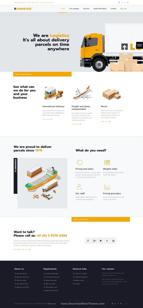 Logistics Design, Design Sites, Landing Page Inspiration, Logistics Transportation, Website Design Layout, Woocommerce Themes, Website Design Services, Wordpress Theme Design, Website Layout