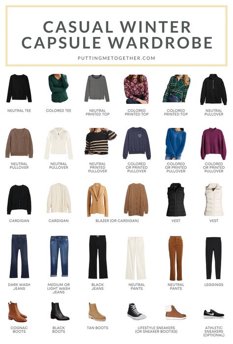 Winter Business Casual Capsule Wardrobe, Winter Minimalist Capsule Wardrobe, Casual Winter Legging Outfits, Capsule Wardrobe 2025 Fall/winter, Winter Casual Capsule Wardrobe, Capsule Wardrobe 2024 Fall/winter, Winter Capsule Wardrobe 2024, Casual Winter Capsule Wardrobe, Winter Wardrobe Capsule